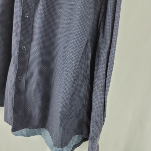 Johnston & Murphy 100% Cotton Blue Button Up - Picture 3 of 9